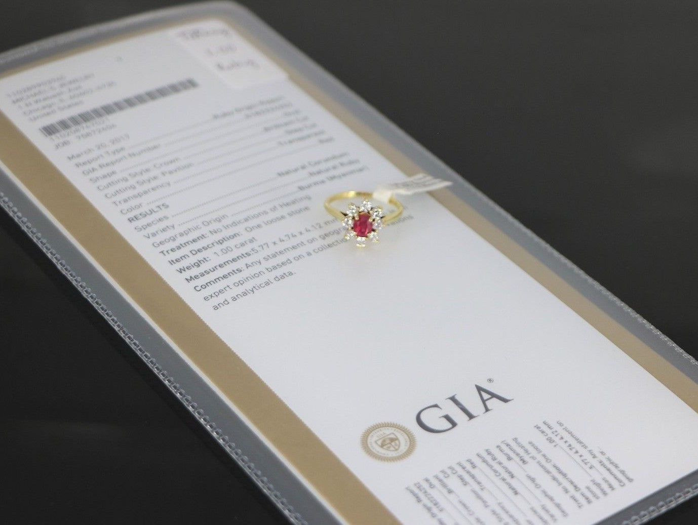 1.7ct Oval Diamond Engagement Ring — GIA Certified, 18k Gold