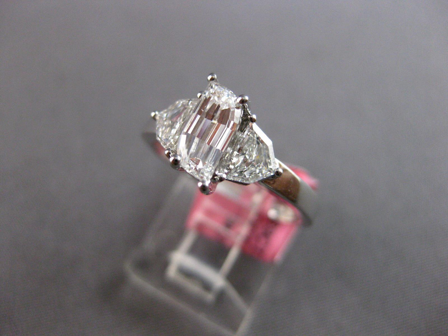 1.19ct Flame & Trapezoid Diamond Three Stone Ring — GIA Certified, 18k White Gold
