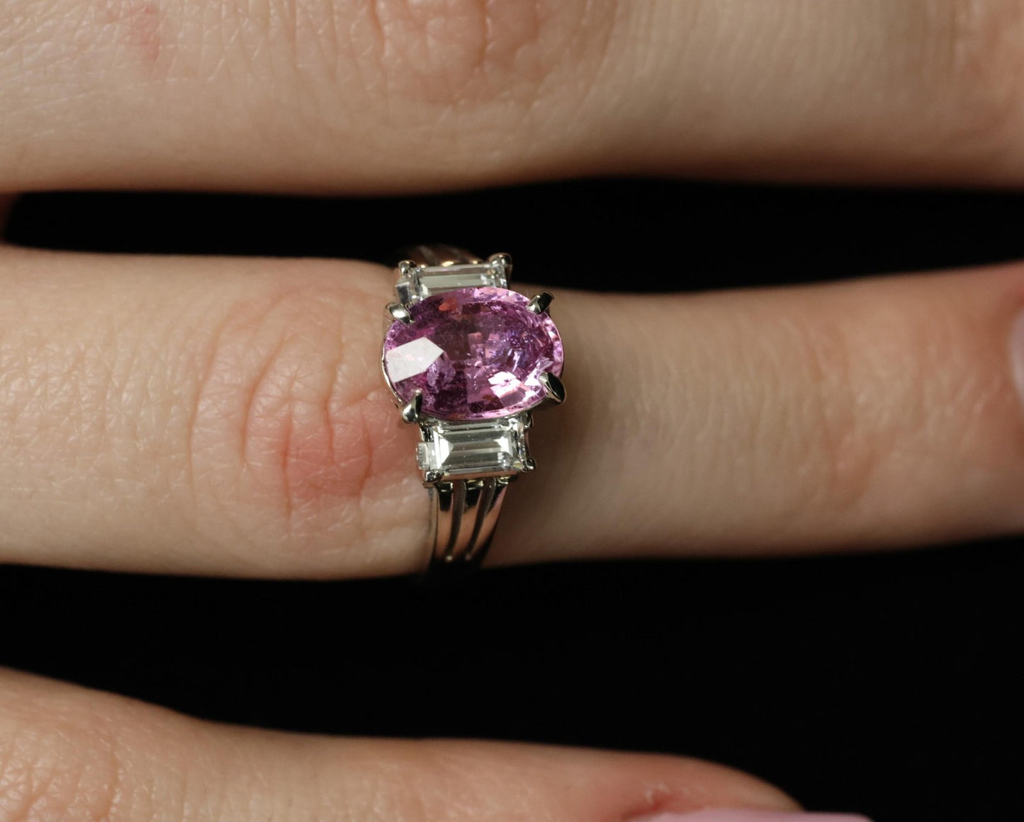 2.10ct Oval Sapphire Diamond Ring — GIA Certified, Platinum