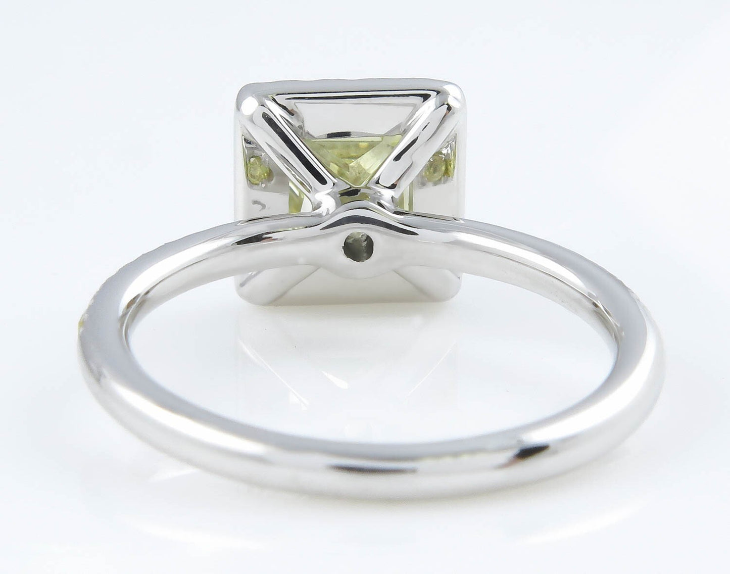 1.55ct Fancy Yellow Radiant Diamond Halo Engagement Ring — GIA Certified, Platinum