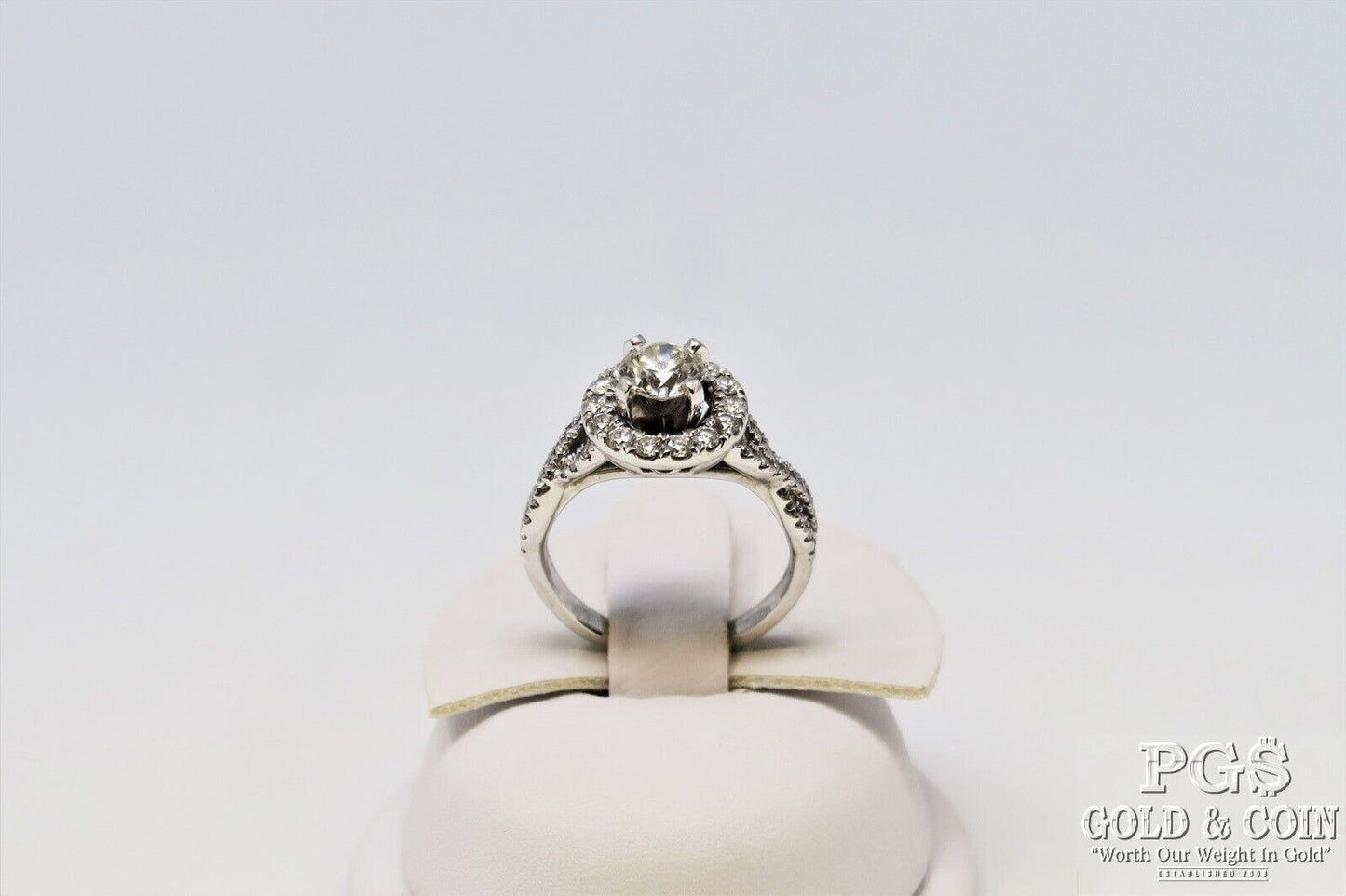 0.71ct Round Brilliant Diamond Engagement Ring — GIA Certified, 14k White Gold