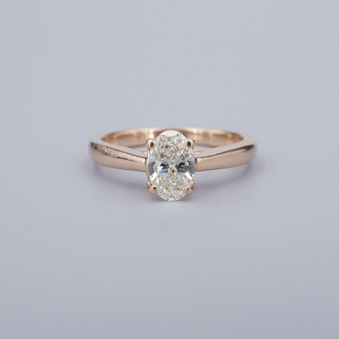 0.70ct Oval Brilliant Diamond Solitaire Ring — GIA Certified, 14k Rose Gold