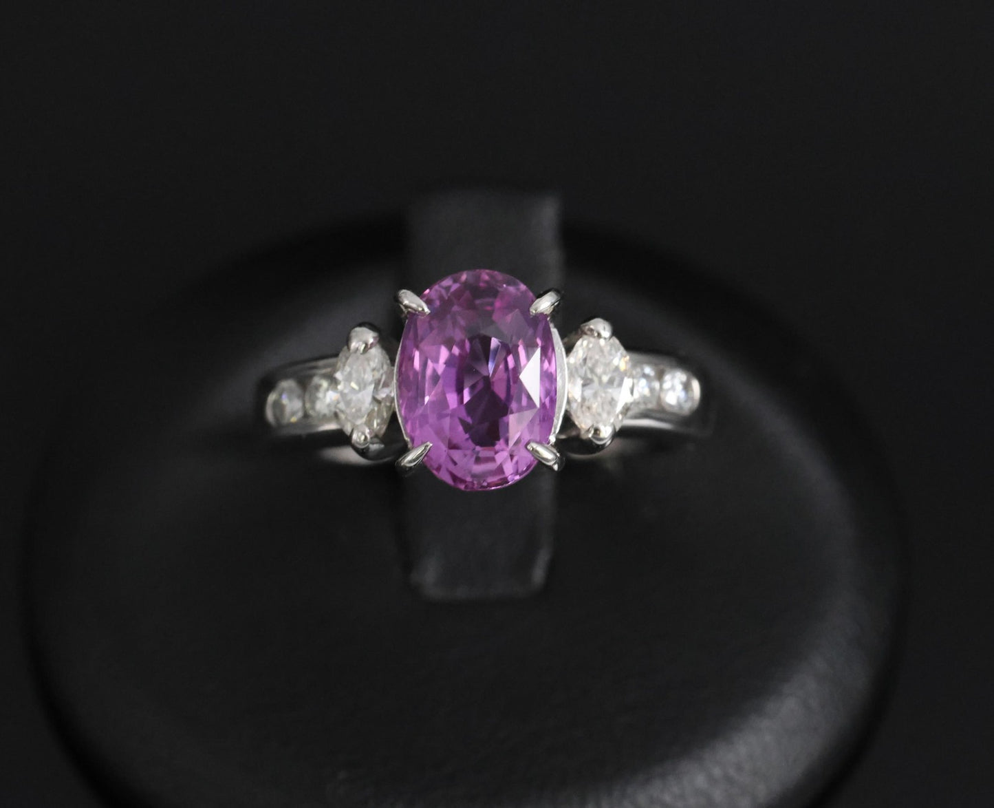 2.91ct Oval Pink Sapphire & Diamond Ring — GIA Certified, Platinum