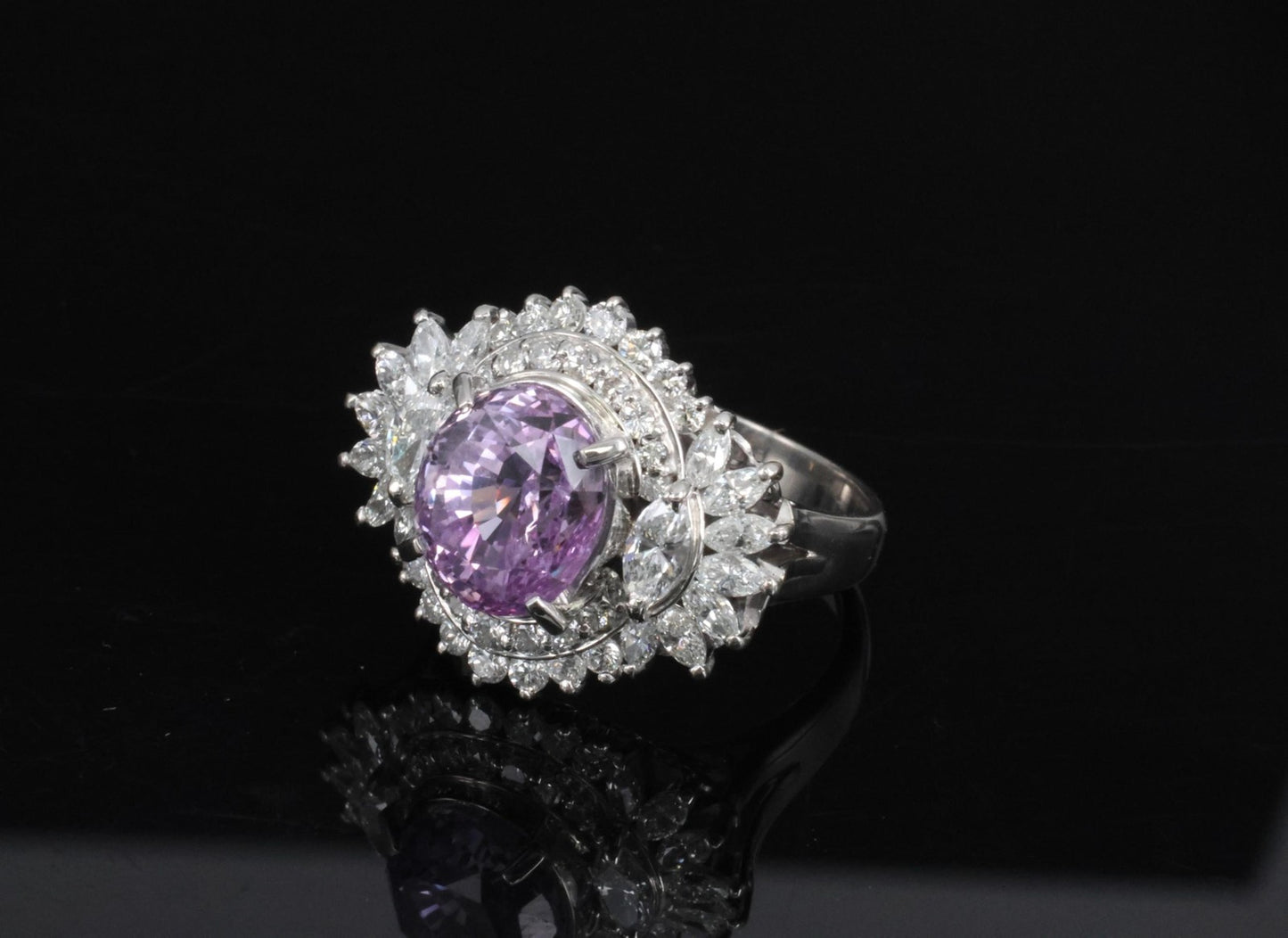5.26ct Oval Sapphire & 1.43ct Diamond Cocktail Ring — GIA Certified, Platinum