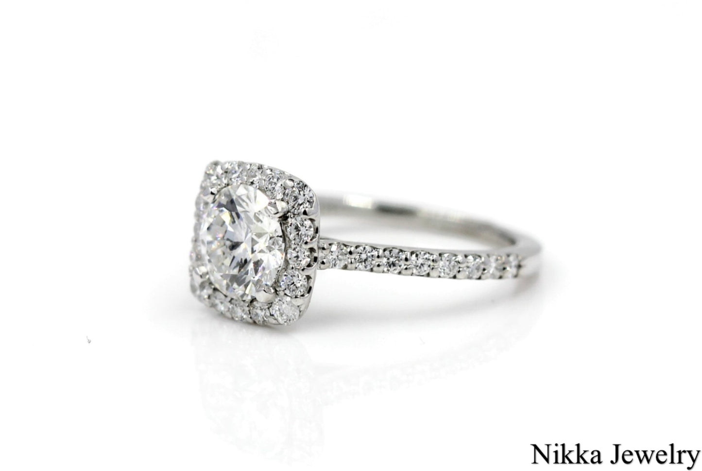 1.09ct Round Brilliant Diamond Engagement Ring — GIA Certified, 18k White Gold