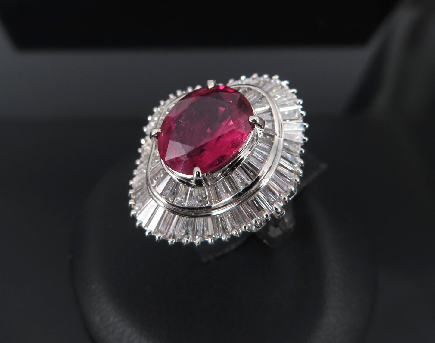 3.04ct Oval Ruby & 1.64ct Diamond Ring — GIA Certified, Platinum