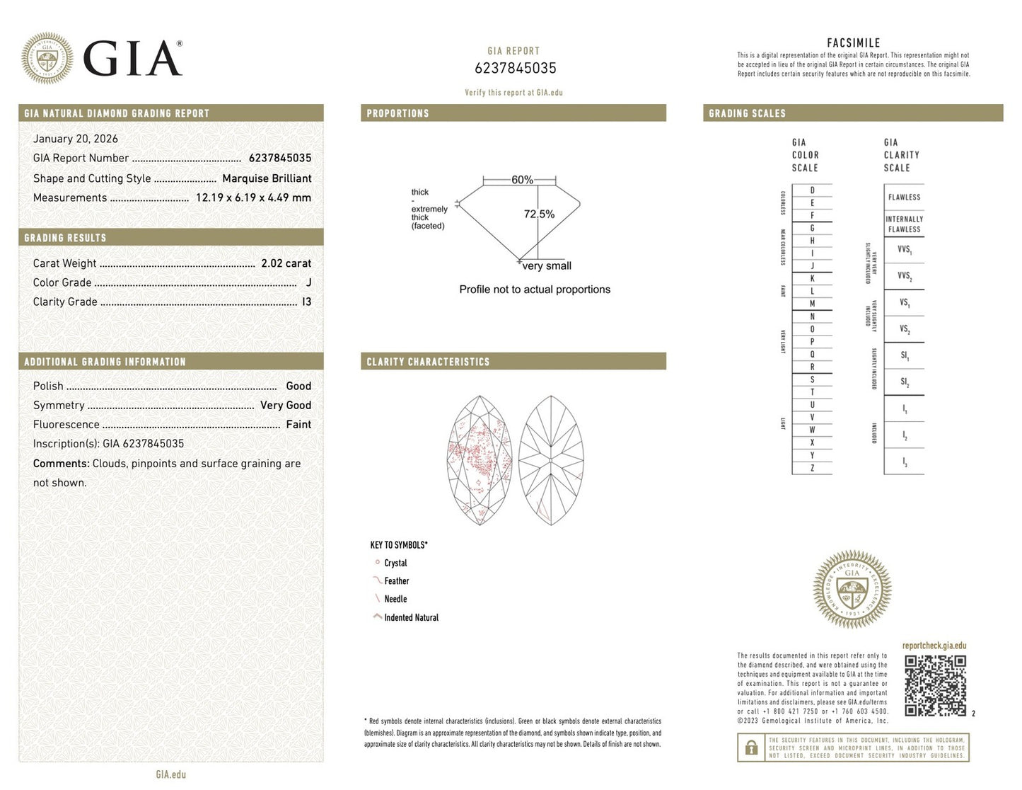2.02ct Marquise Diamond Solitaire Ring — GIA Certified, 14k White Gold