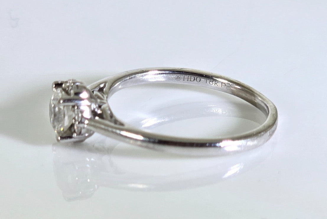 0.50ct Round Brilliant Diamond Solitaire Ring — GIA Certified, 18k White Gold