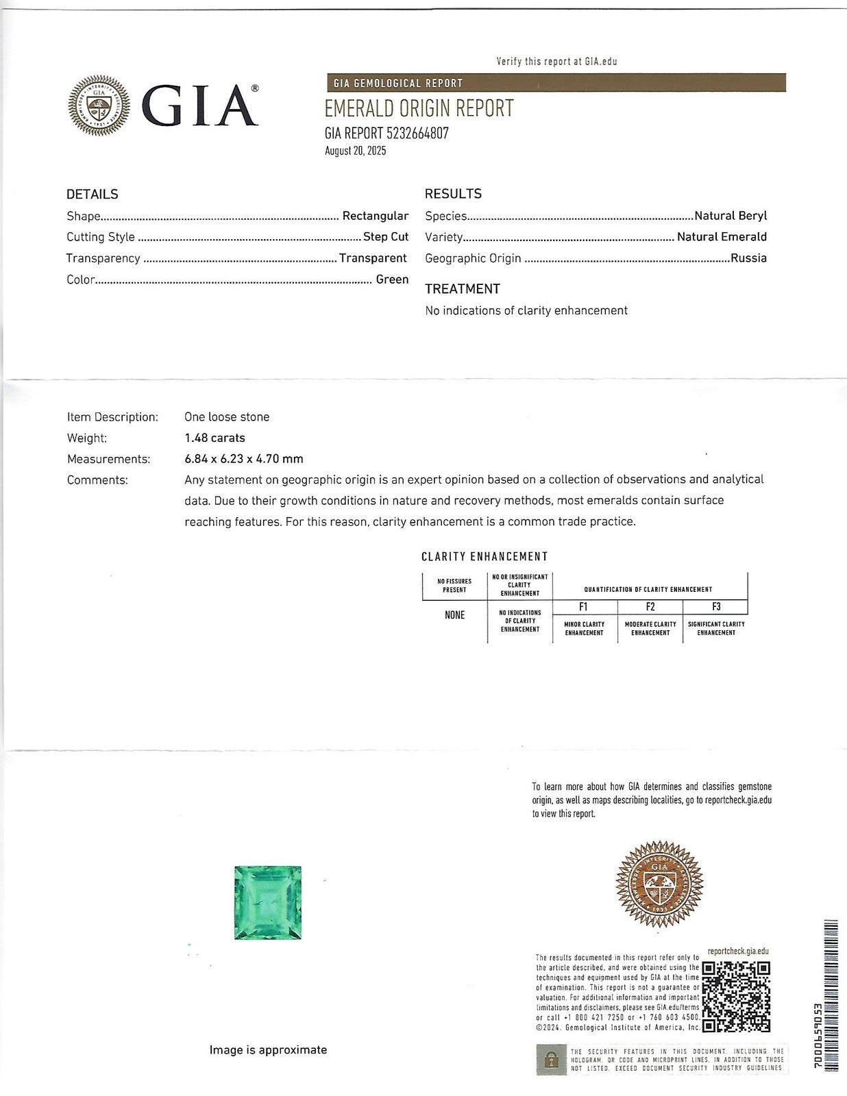 1.48ct Emerald Cut Natural Emerald Diamond Ring — GIA Certified, Platinum