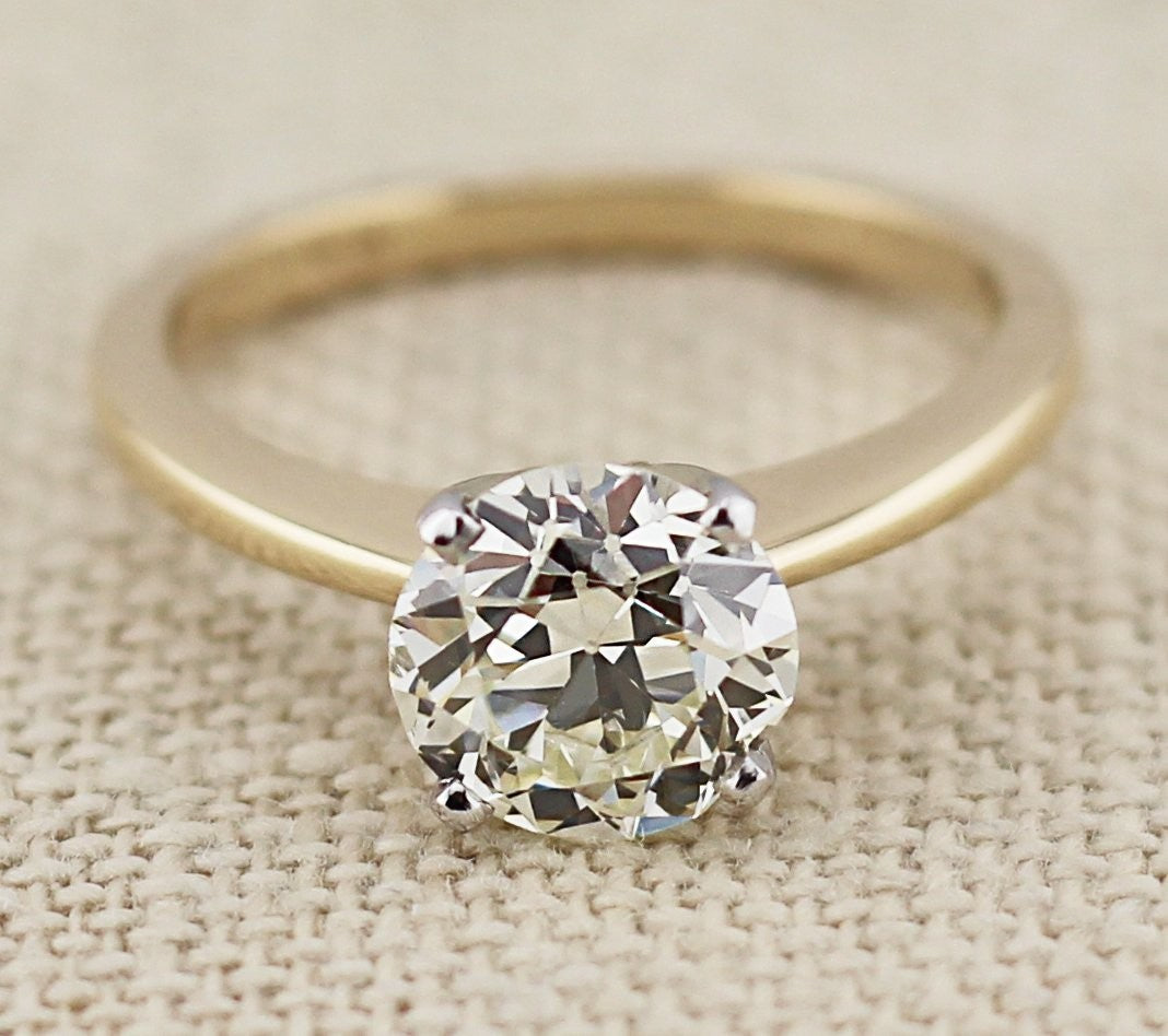 1.71ct Princess Diamond Milgrain Engagement Ring — GIA Certified, 14k White Gold