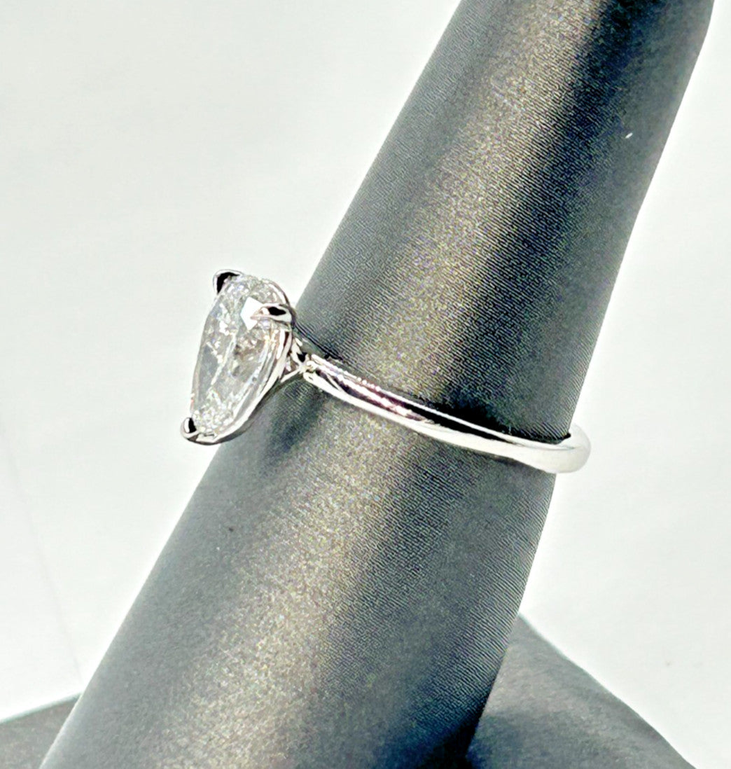 1.29ct Pear Brilliant Diamond Solitaire Ring — GIA Certified, Platinum
