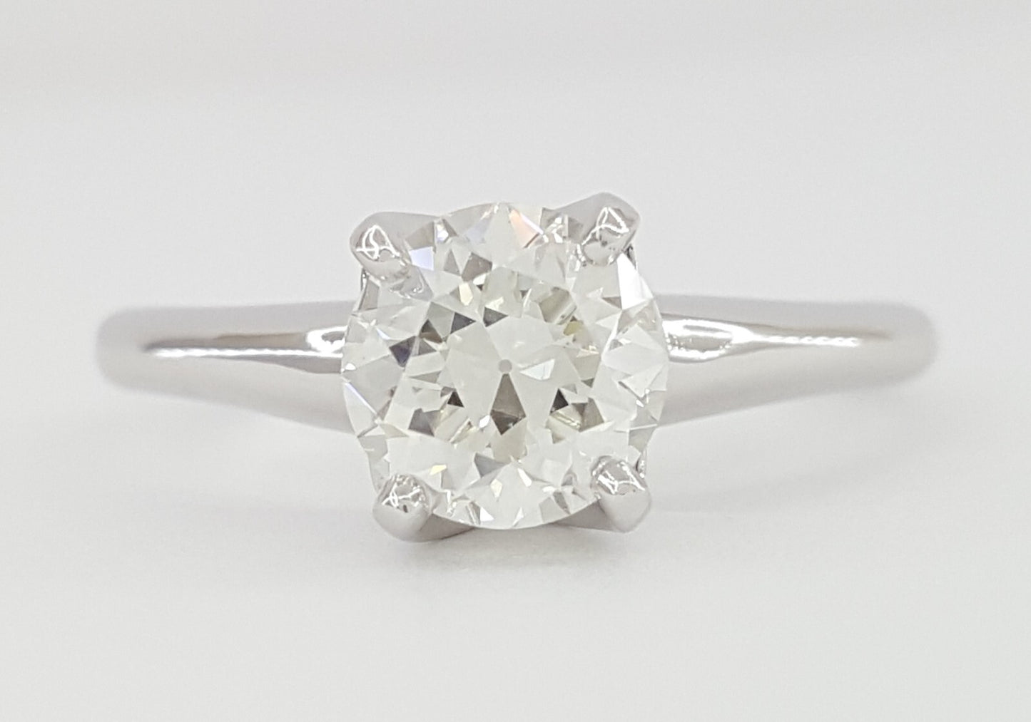 1.01ct Round Brilliant Diamond Solitaire Ring — GIA Certified, 14k White Gold