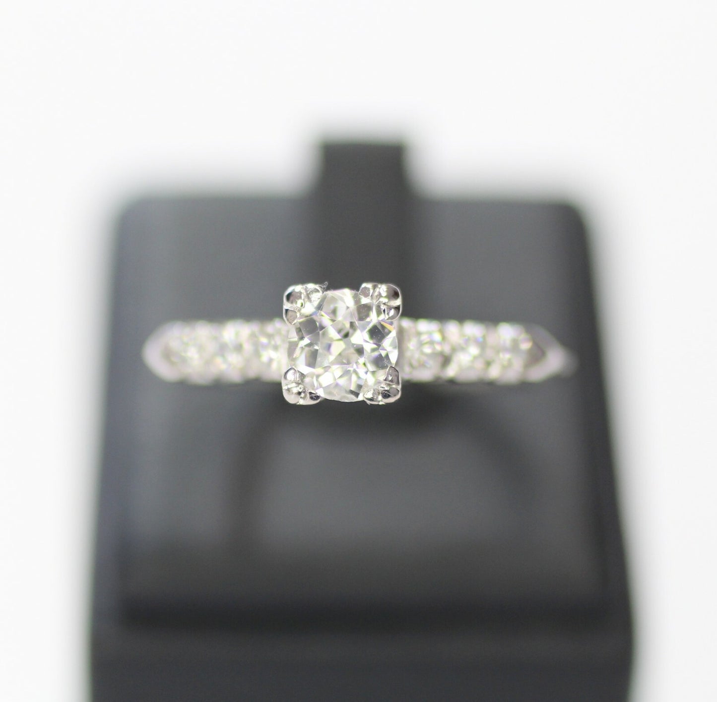 0.82ct Round Brilliant Fancy Dark Gray-Yellowish Green Diamond Art Deco Ring — GIA Certified, Platinum