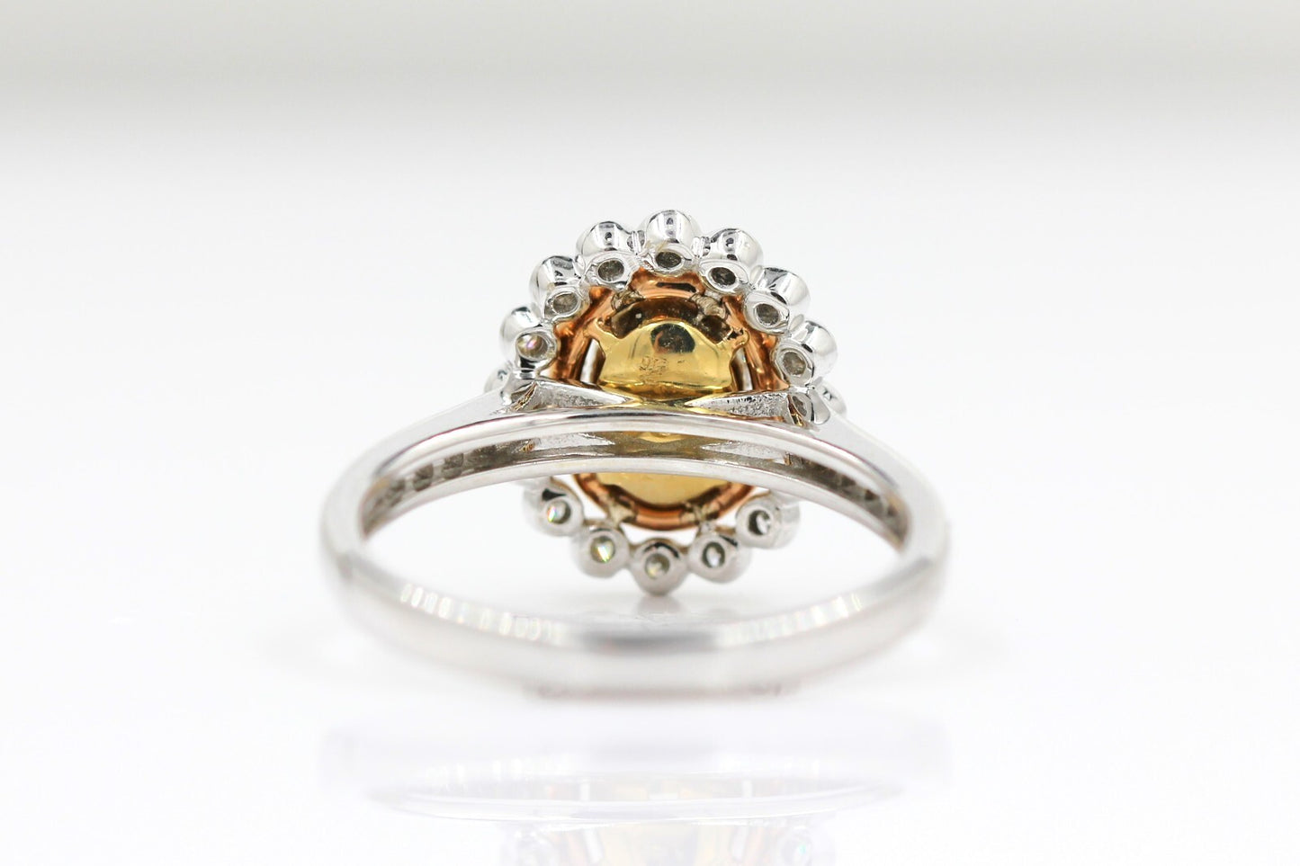 1.18ct Oval Modified Brilliant Fancy Yellow Diamond Ring — GIA Certified, 14k White Gold