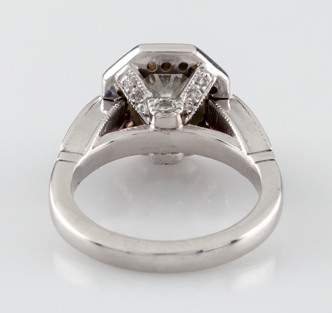 1.91ct Round Brilliant Diamond Halo Engagement Ring — GIA Certified, 18k White Gold
