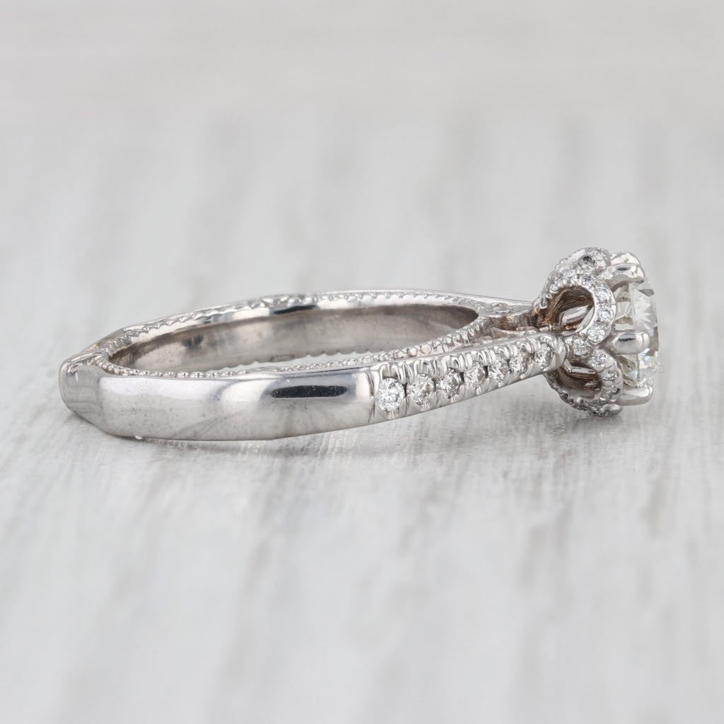 1.02ct Round Brilliant Diamond Halo Engagement Ring — GIA Certified, 18k White Gold