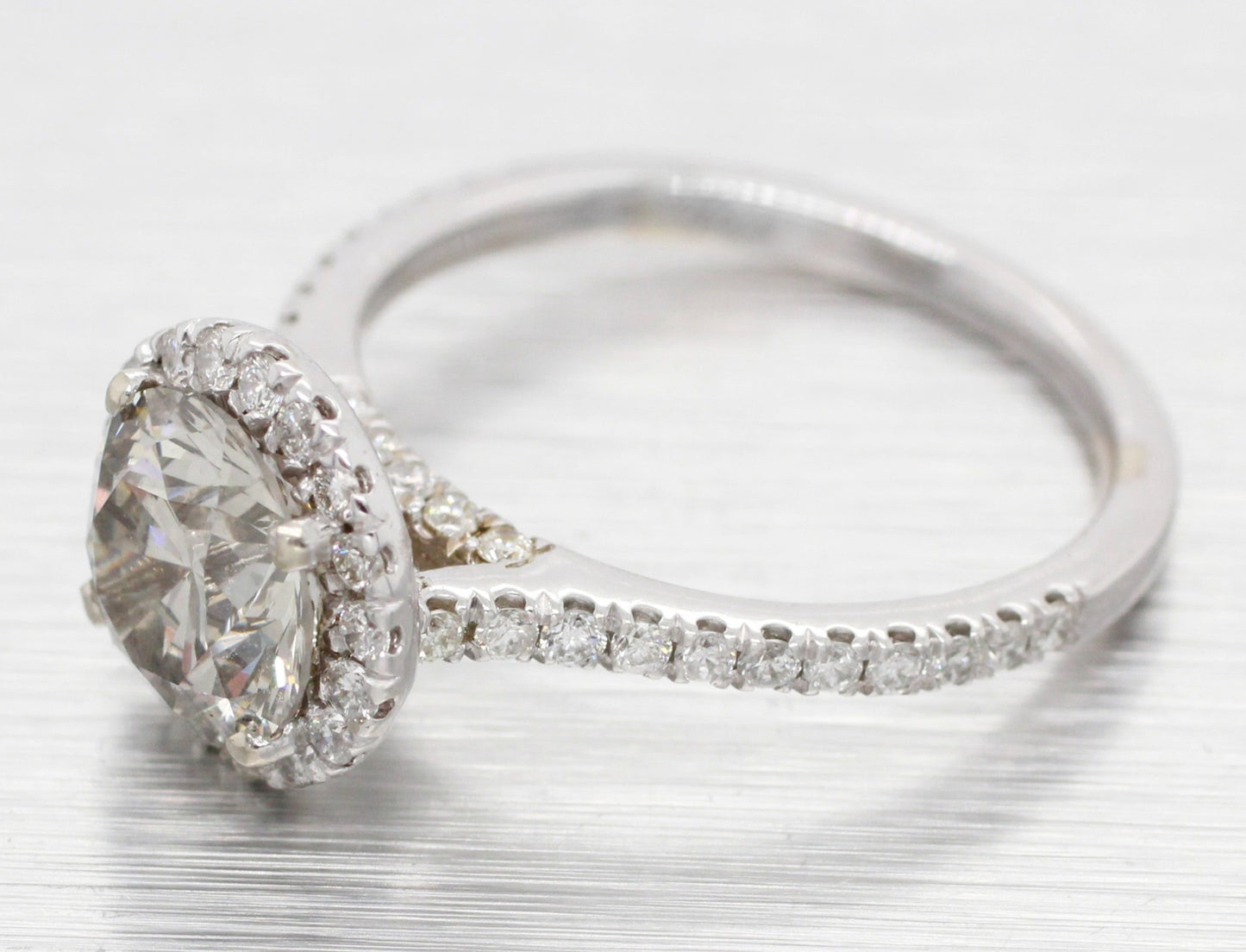 1.81ct Round Brilliant CVD Lab Diamond Halo Ring — GIA Certified, 14k White Gold
