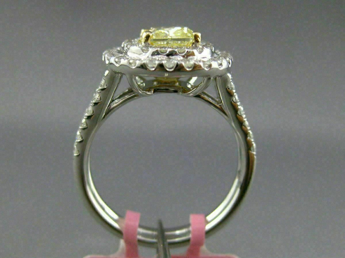 2.16ct Cushion Diamond Double Halo Engagement Ring — GIA Certified, 18k Two-Tone Gold