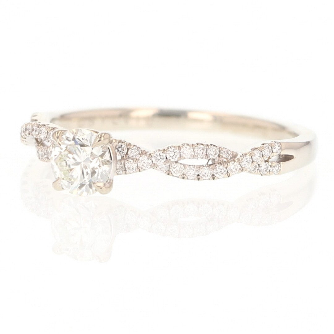 0.71ct Round Brilliant Champagne Diamond Vintage Ring — GIA Certified, Platinum