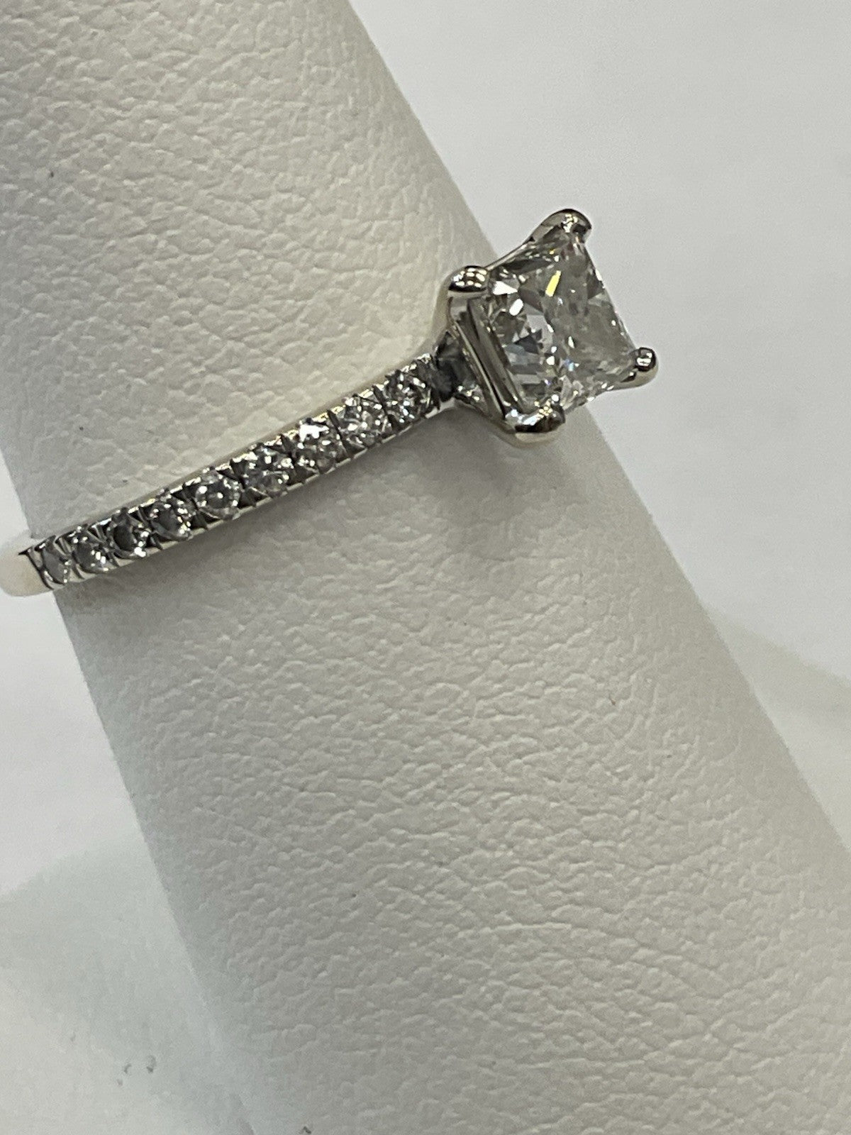 0.73ct Square Modified Brilliant Diamond Engagement Ring — GIA Certified, 14k White Gold