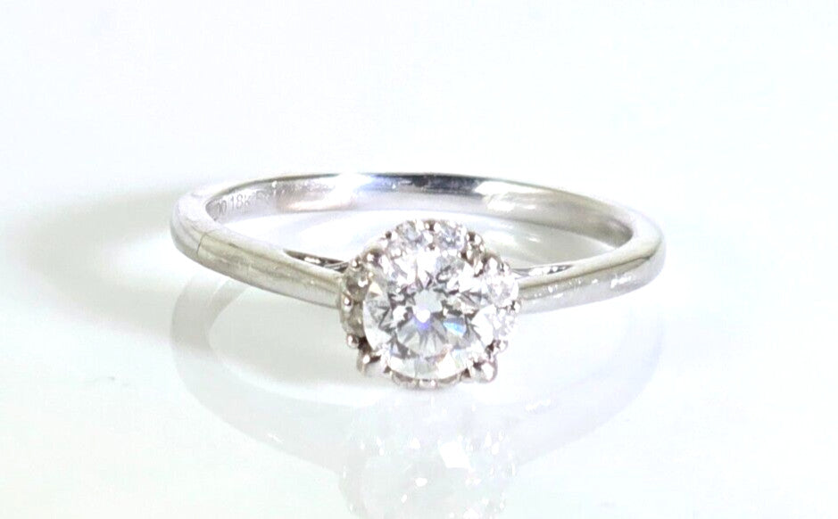 0.50ct Round Brilliant Diamond Solitaire Ring — GIA Certified, 18k White Gold