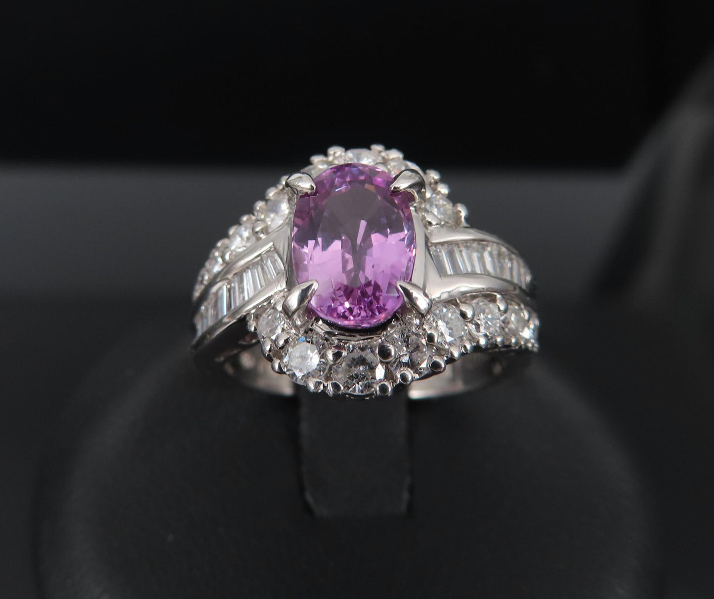 2.02ct Oval Pink Sapphire & 1.00ct Diamond Ring — GIA Certified, Platinum