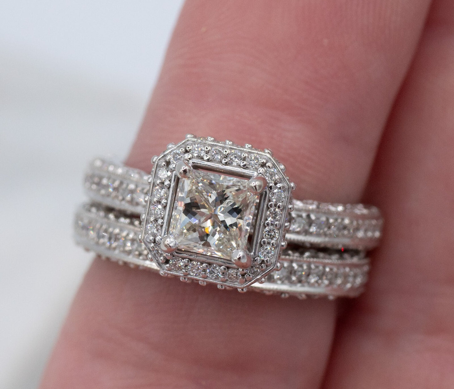 1.30ct Princess Cut Diamond Engagement Ring — GIA Certified, 18k White Gold