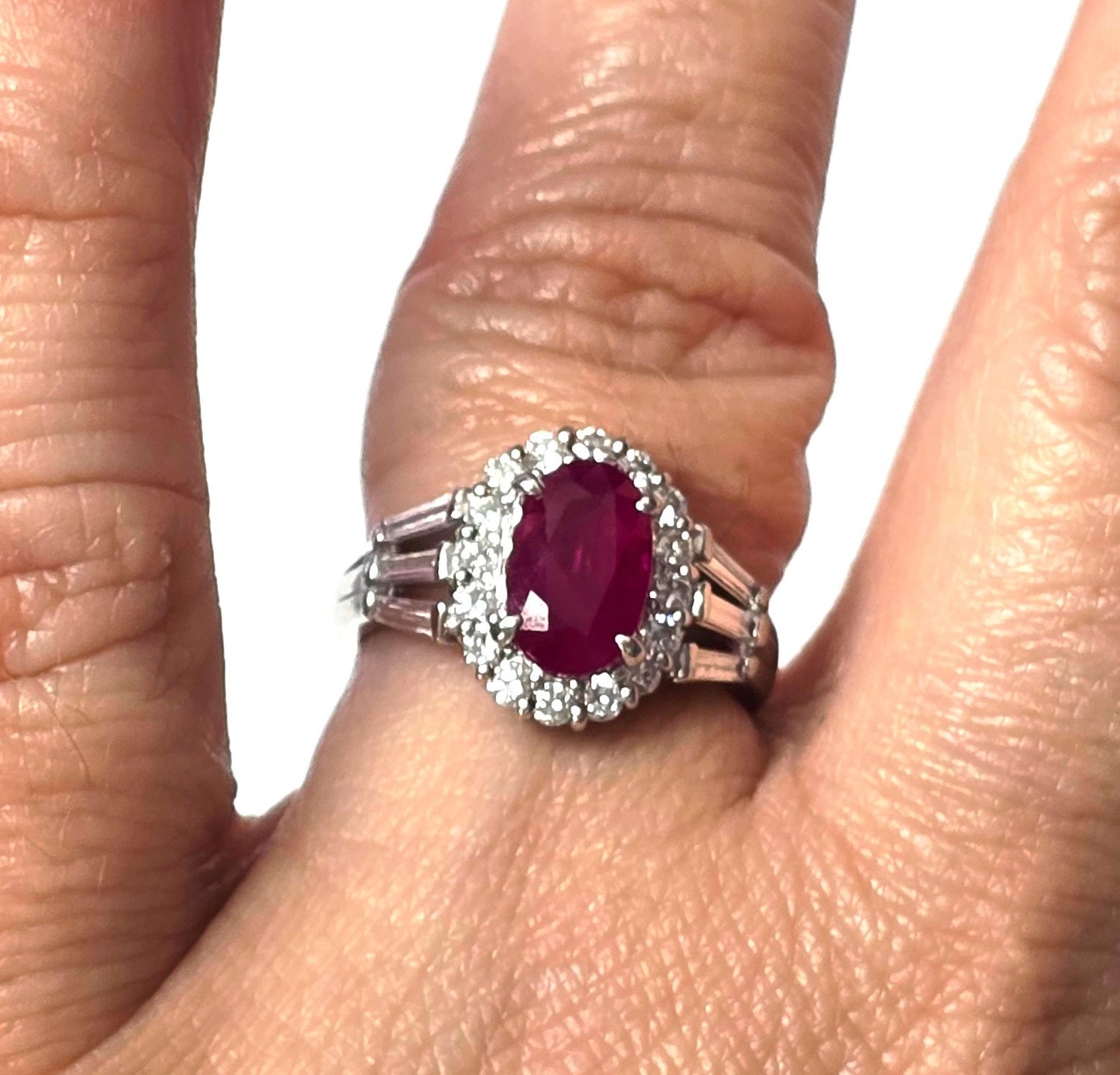 2.01ct Oval Ruby & Diamond Ring — GIA Certified, Platinum