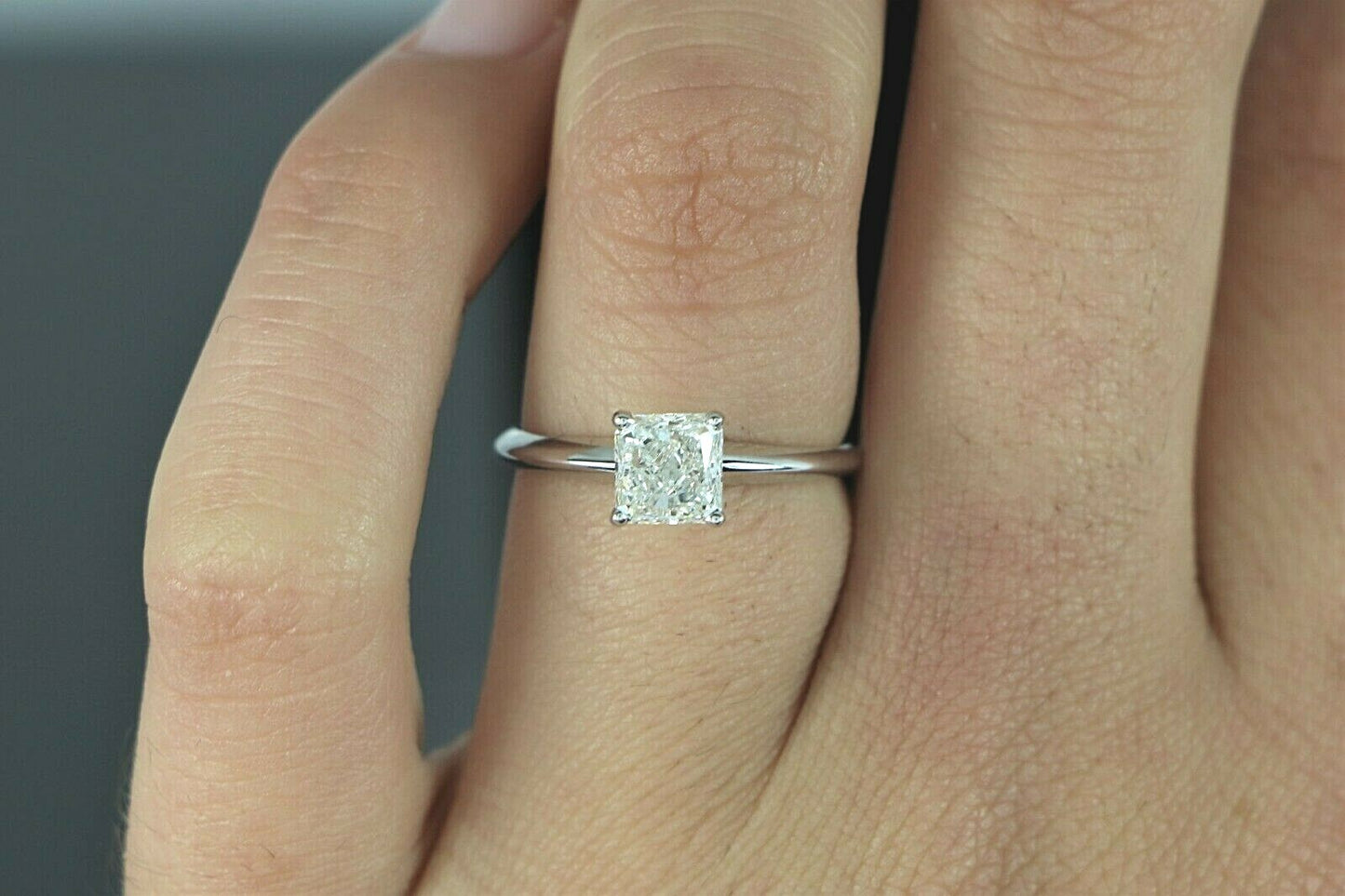 1.06ct Radiant Diamond Engagement Ring — GIA Certified, 14k White Gold