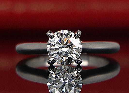 1.09ct Round Brilliant Diamond Solitaire Ring — GIA Certified, Platinum