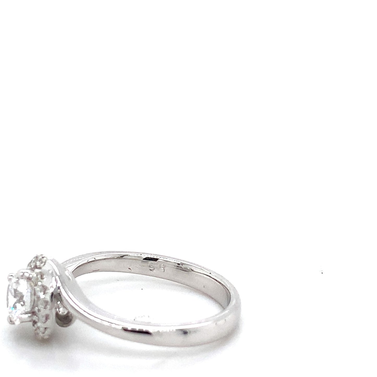 0.58ct Round Brilliant Diamond Milgrain Wedding Set — GIA Certified, 14k White Gold