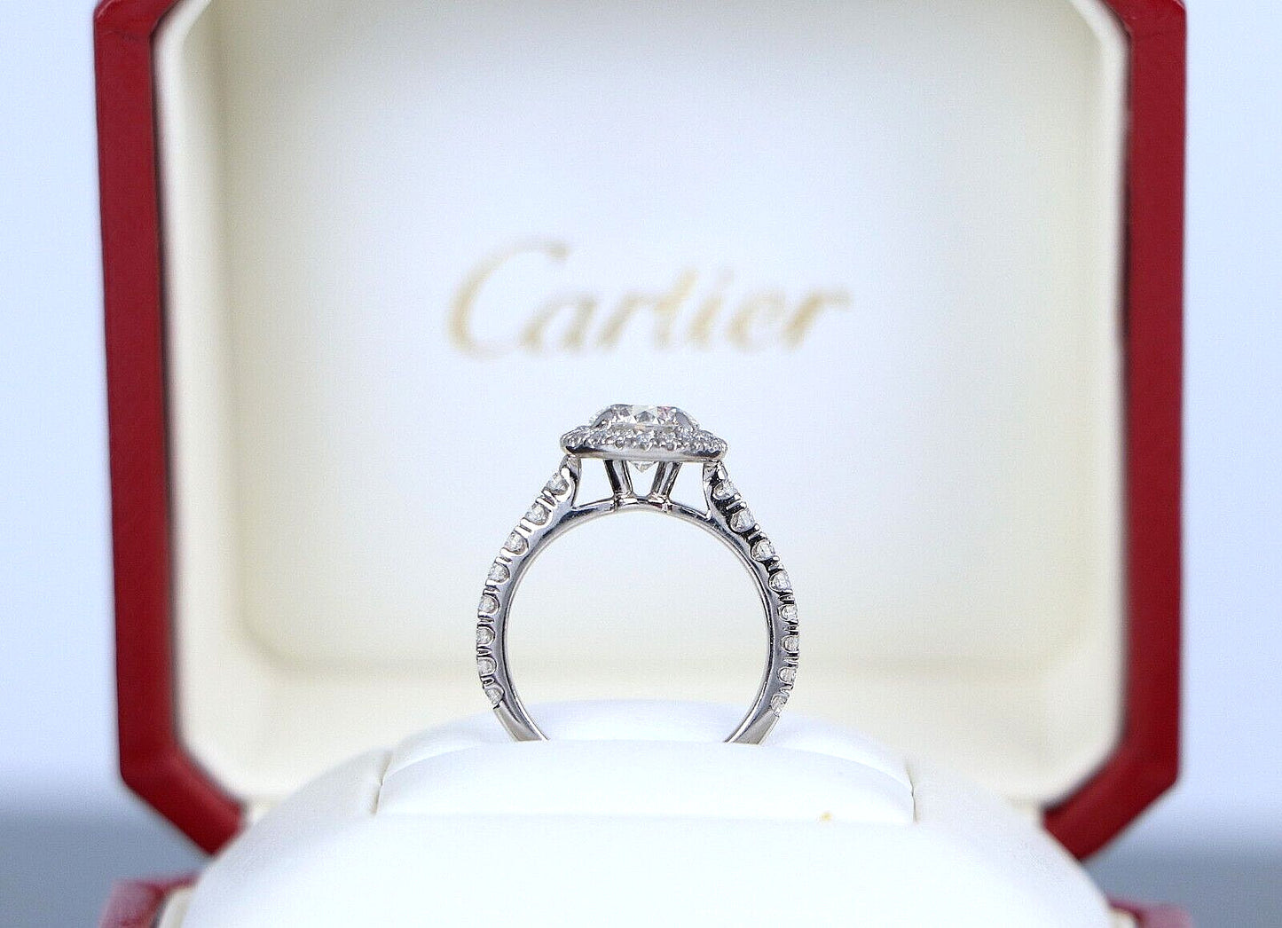 1.06ct Round Brilliant Diamond Halo Engagement Ring — GIA Certified, Platinum