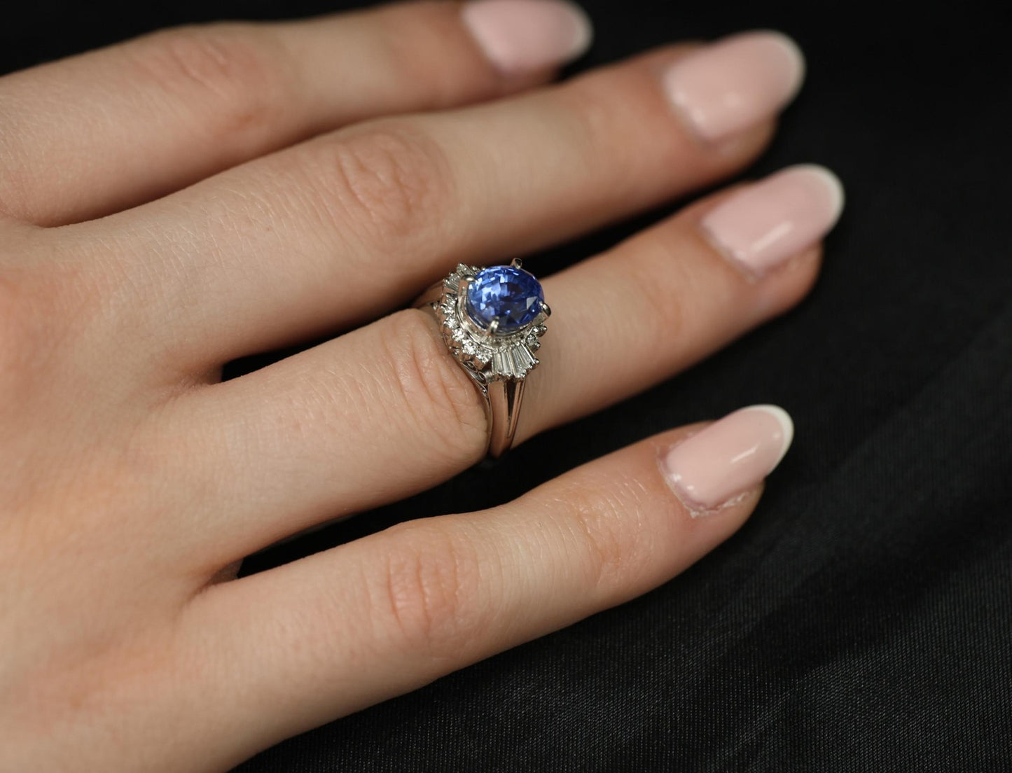 2.72ct Cushion Cut Ceylon Sapphire & 0.55ct Diamond Ring — GIA Certified, Platinum
