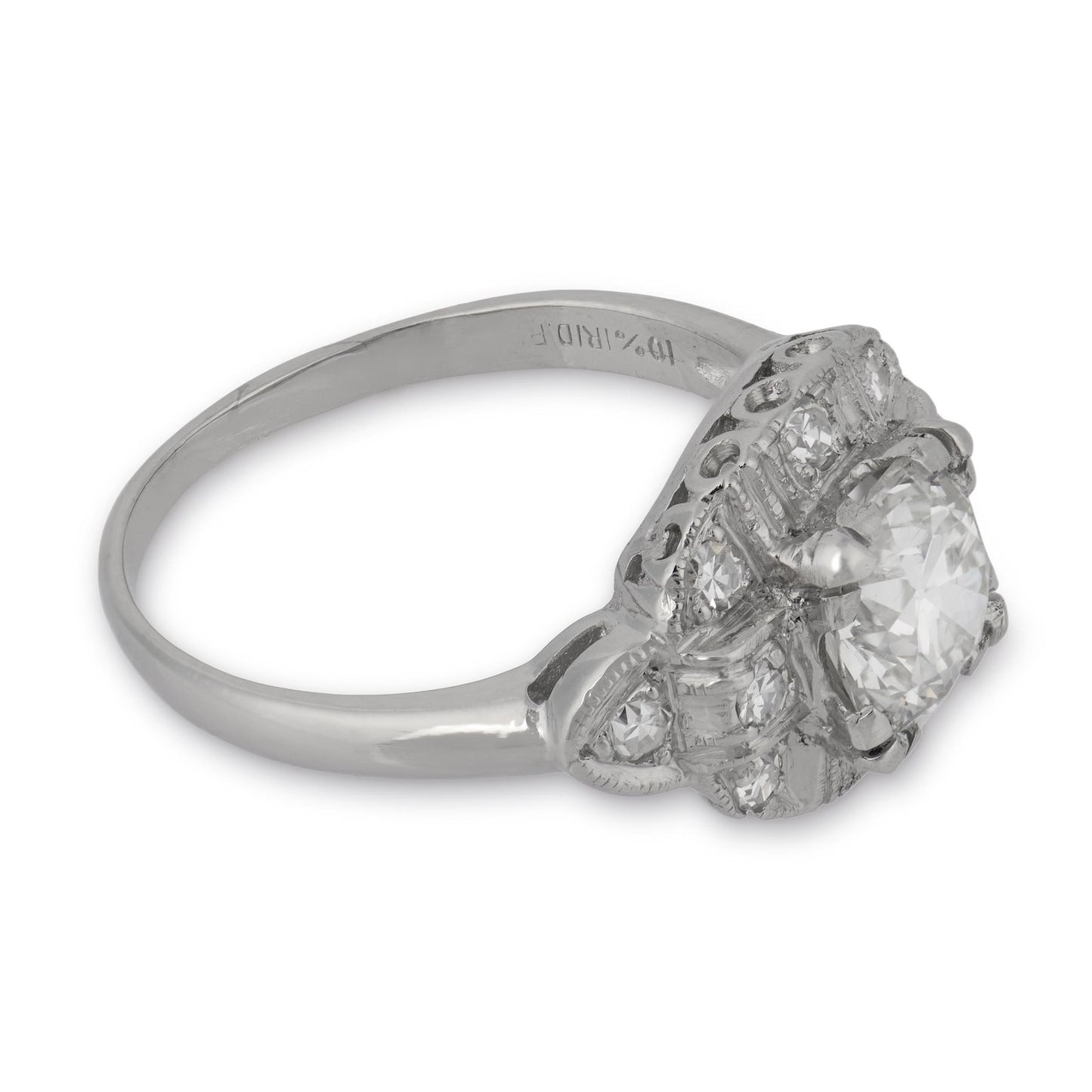 1.15ct Old European Cut Diamond Art Deco Ring — GIA Certified, Platinum