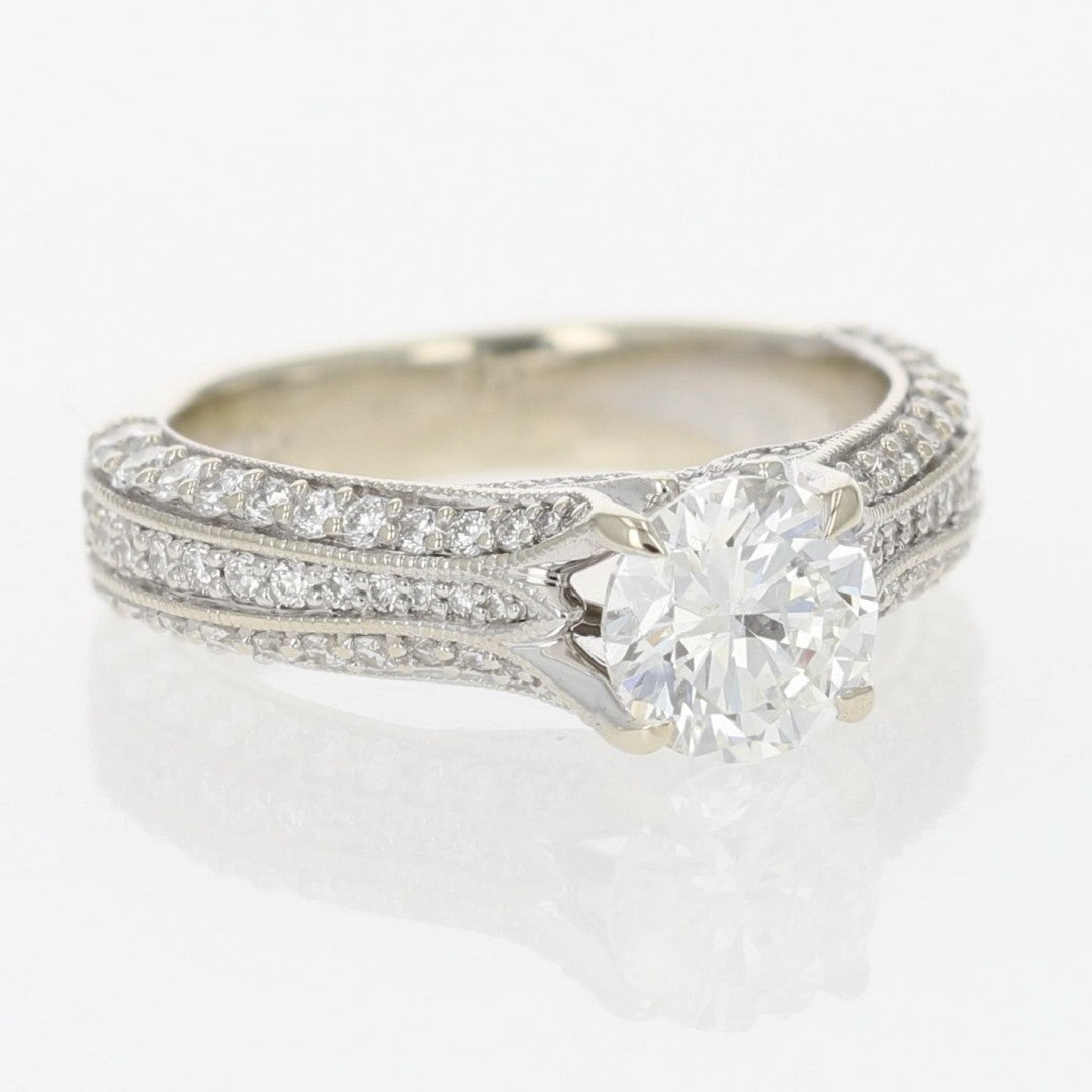 1.22ct Round Brilliant Diamond Engagement Ring — GIA Certified, 14k White Gold