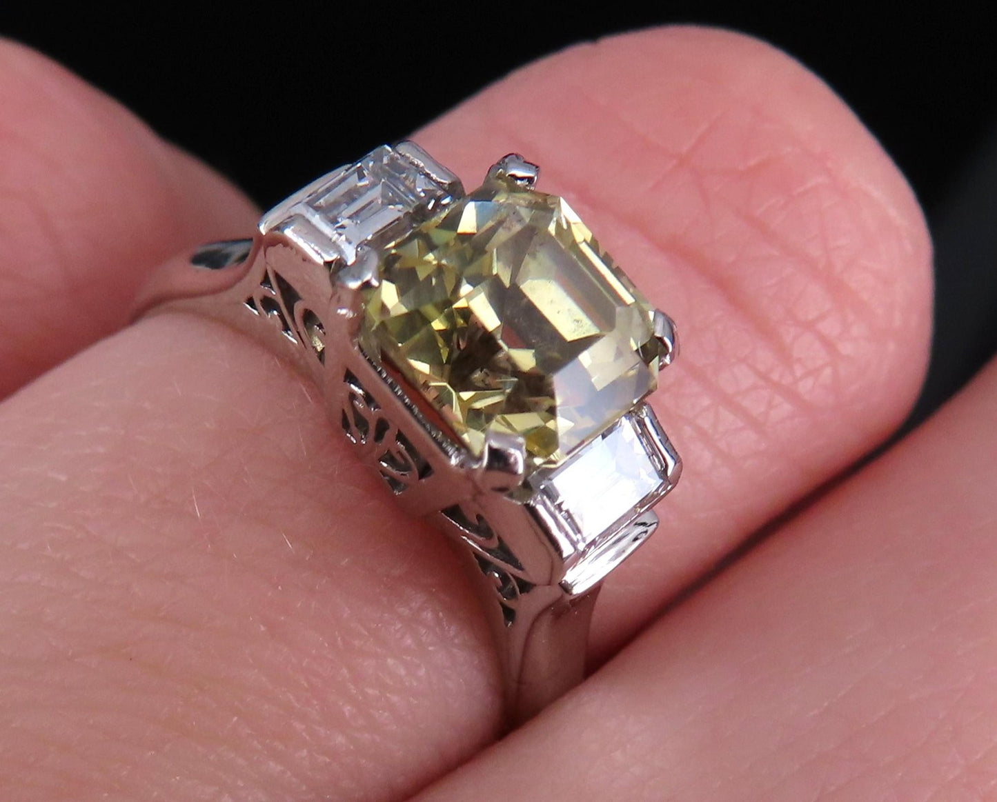 1.87ct Yellow Sapphire & 0.45ct Diamond Ring — GIA Certified, Platinum