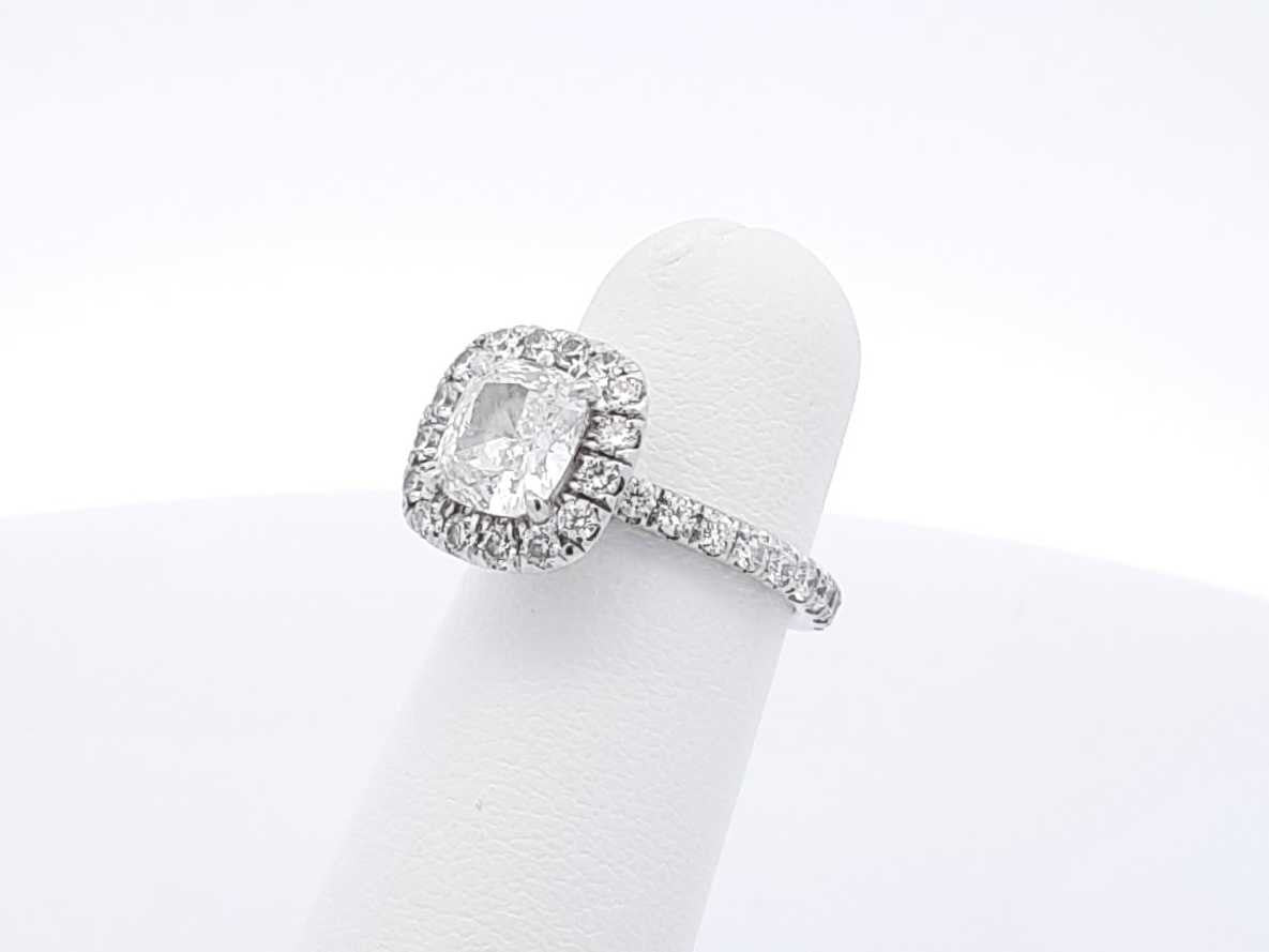 2.46ct Oval Diamond & Ruby Halo Engagement Ring — GIA Certified, 18k White Gold