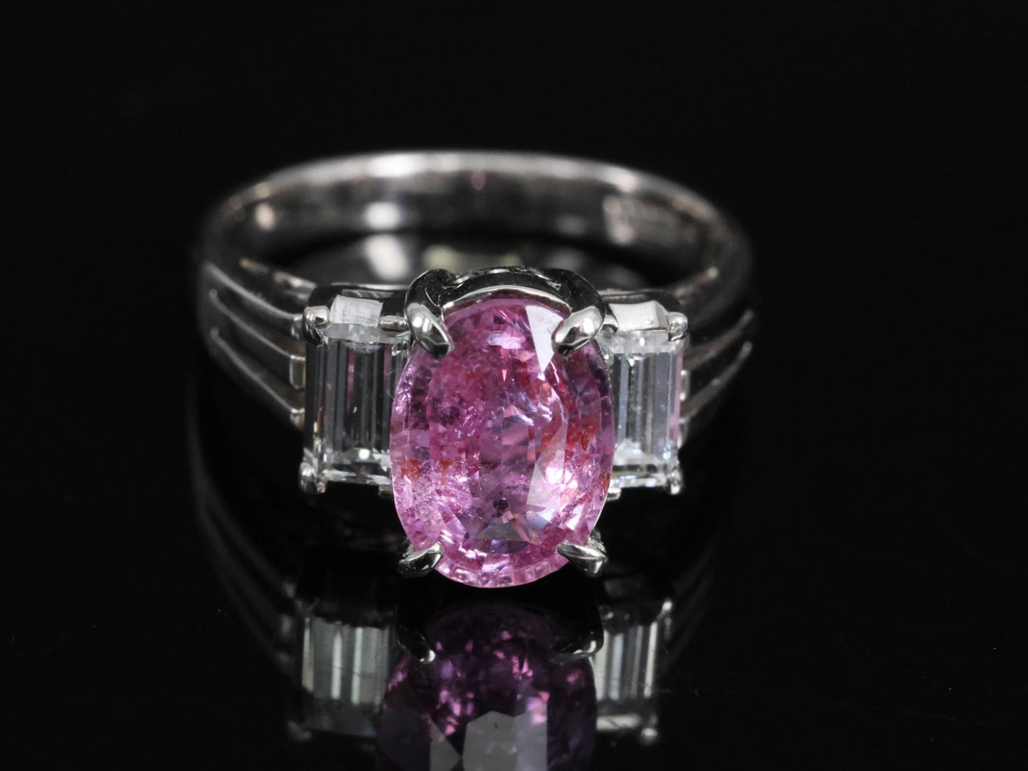2.10ct Oval Sapphire Diamond Ring — GIA Certified, Platinum