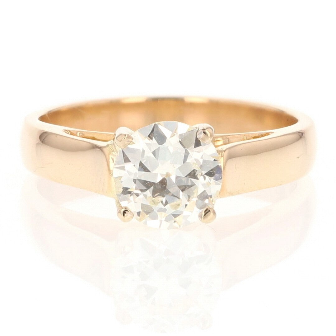 1.10ct Circular Brilliant Diamond Engagement Ring — GIA Certified, 18k Yellow Gold