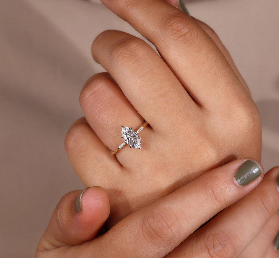 1.30ct Marquise Diamond Solitaire Ring — GIA Certified, 14k White Gold
