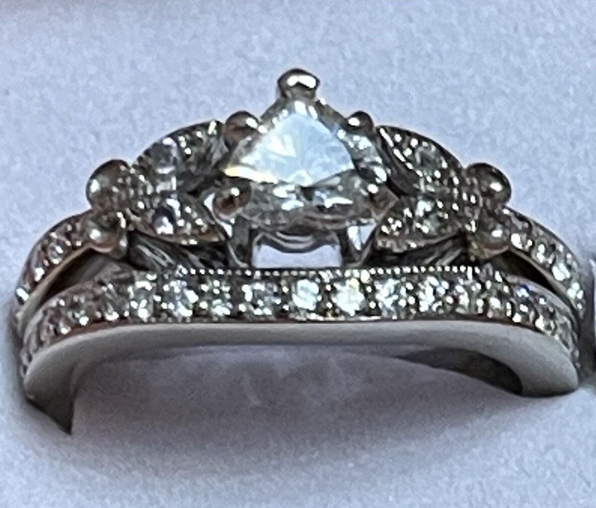 0.50ct Heart Brilliant Diamond Wedding Ring — GIA Certified, 14k White Gold