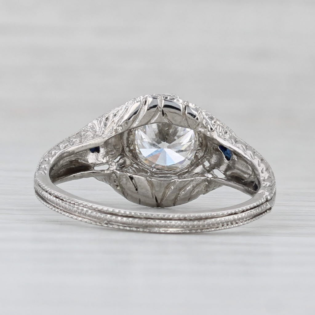 0.83ct Round Brilliant Diamond Art Deco Ring — GIA Certified, Platinum