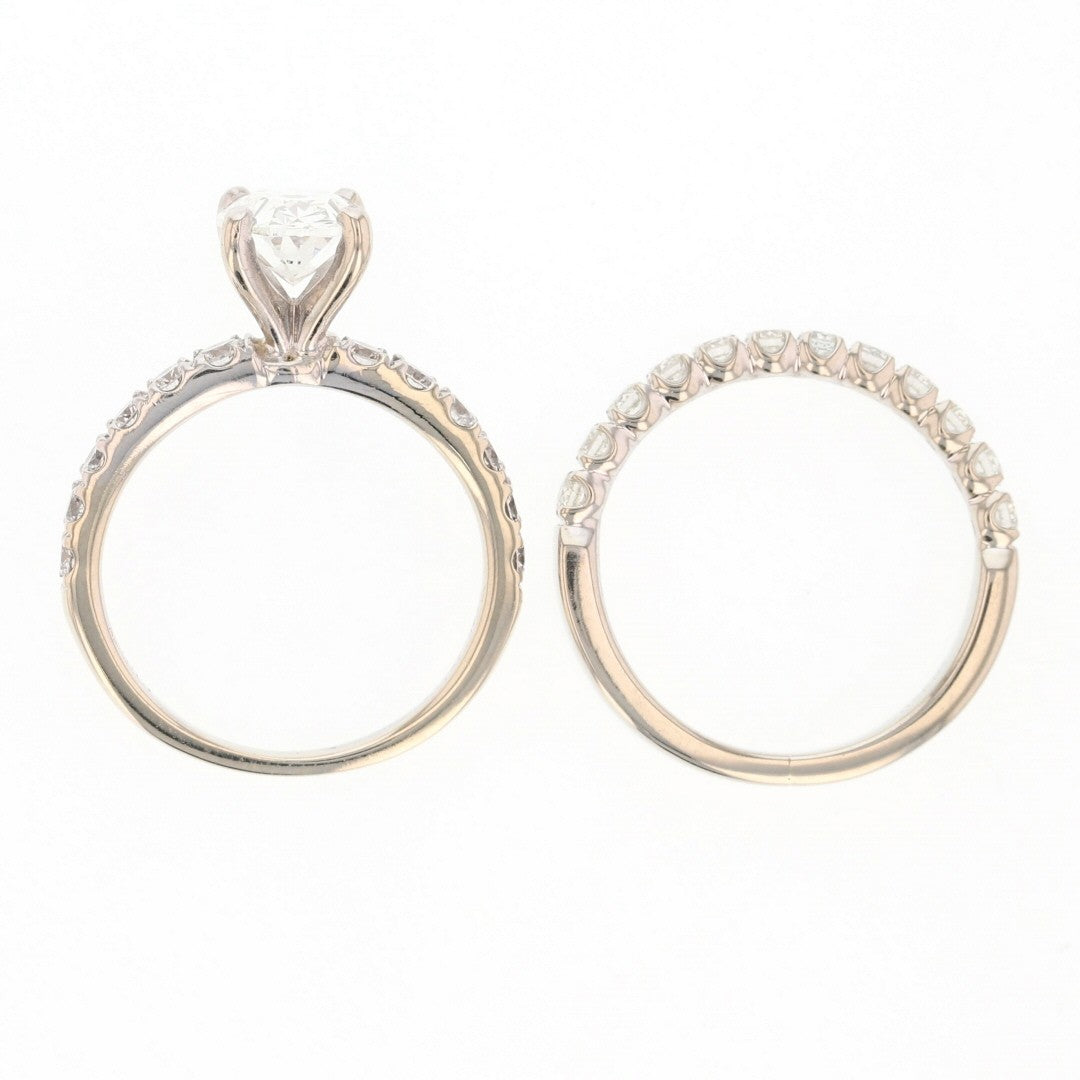 2.58ct Oval Diamond Pavé Wedding Set — GIA Certified, 14k White Gold