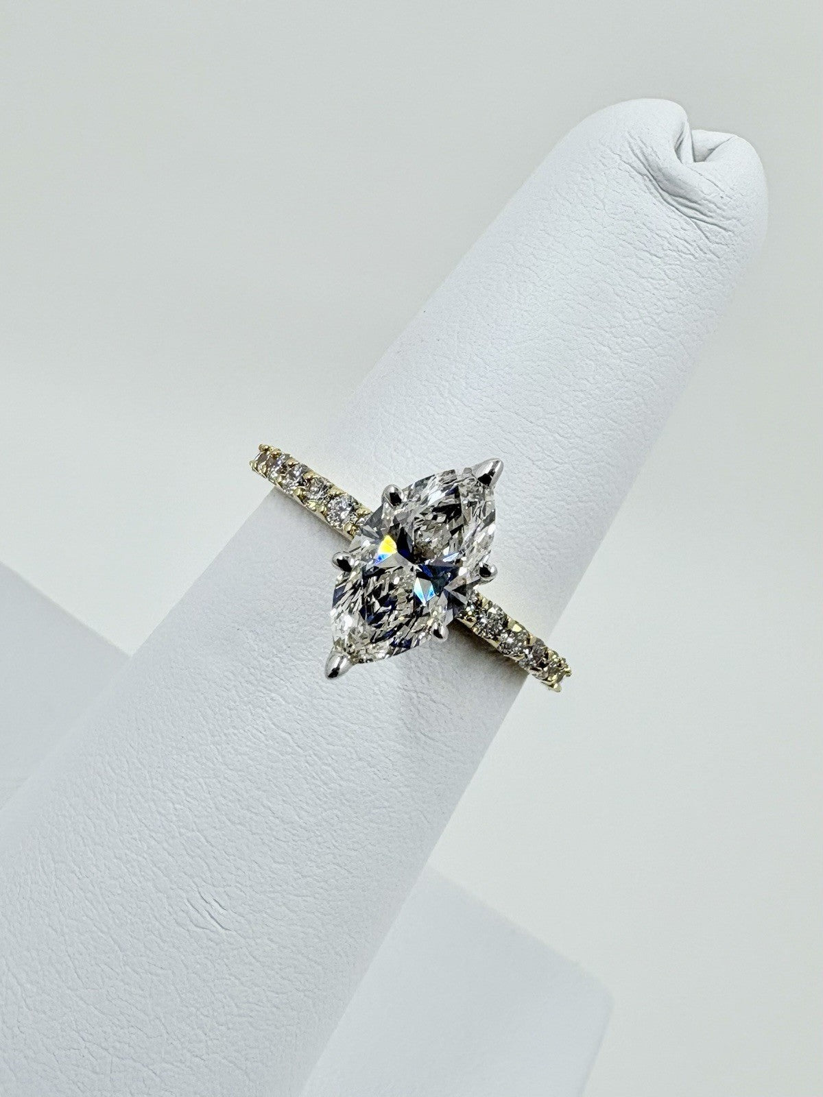 0.90ct Marquise Diamond Engagement Ring — GIA Certified, 14k Two-Tone Gold