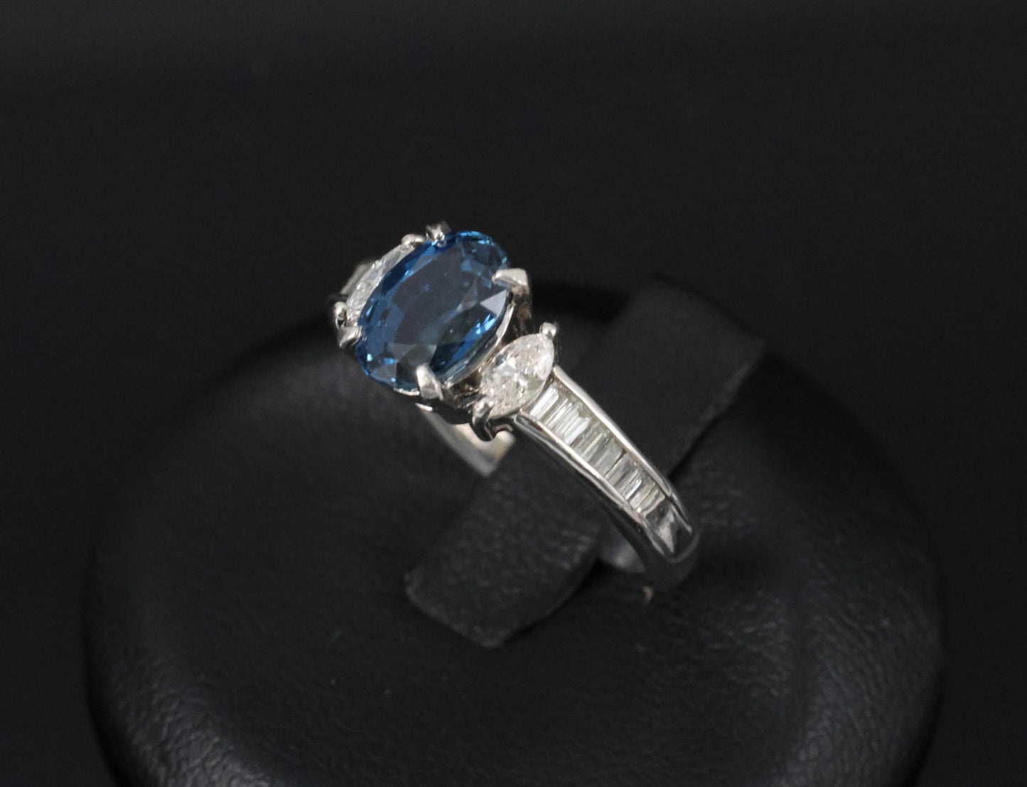 1.97ct Oval Blue Sapphire & Diamond Ring — GIA Certified, Platinum