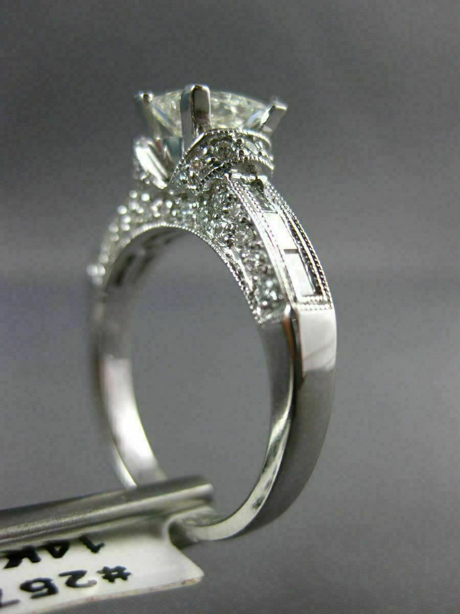 1.71ct Princess Diamond Milgrain Engagement Ring — GIA Certified, 14k White Gold