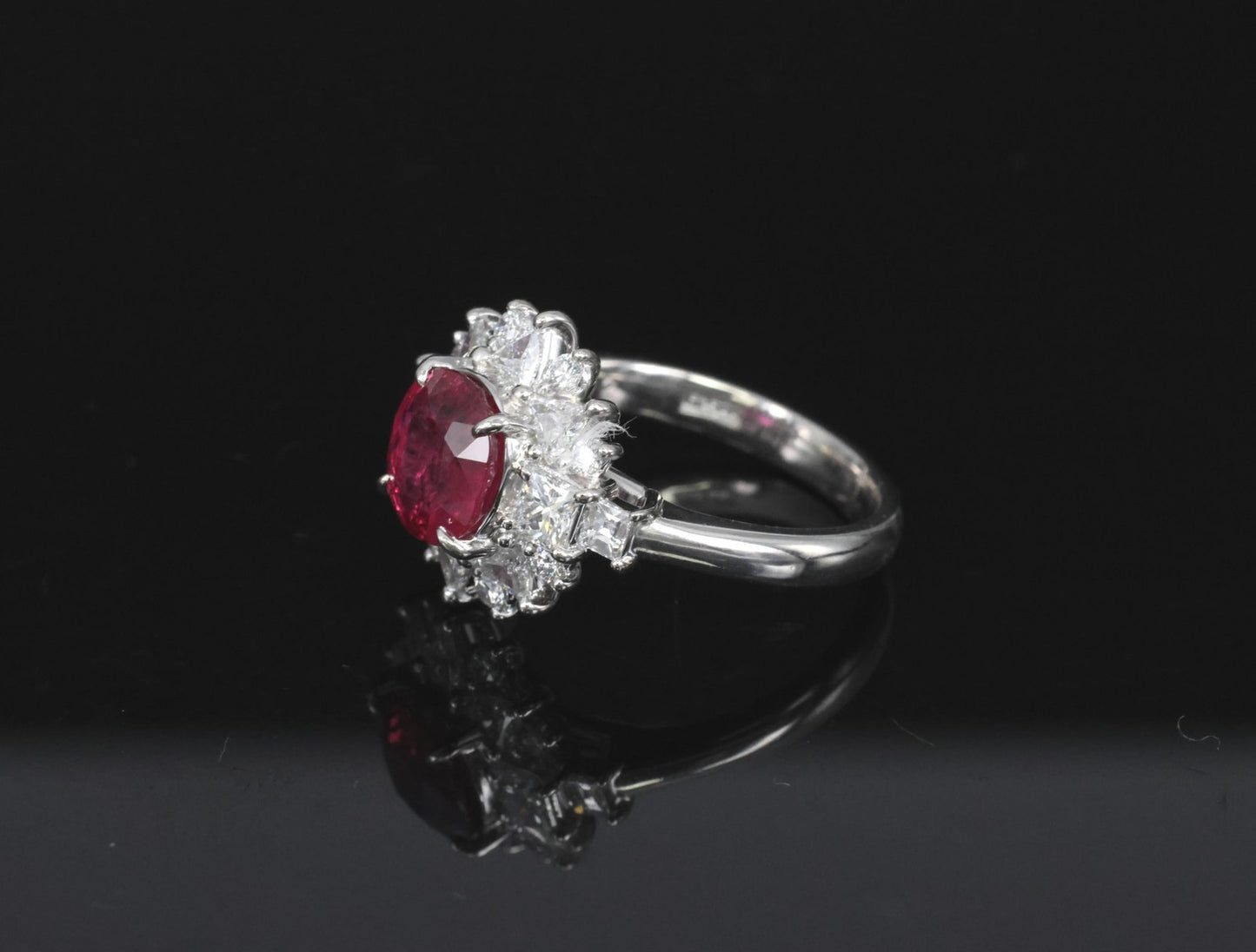 2.36ct Cushion Ruby & 1.02ct Diamond Ring — GIA Certified, Platinum