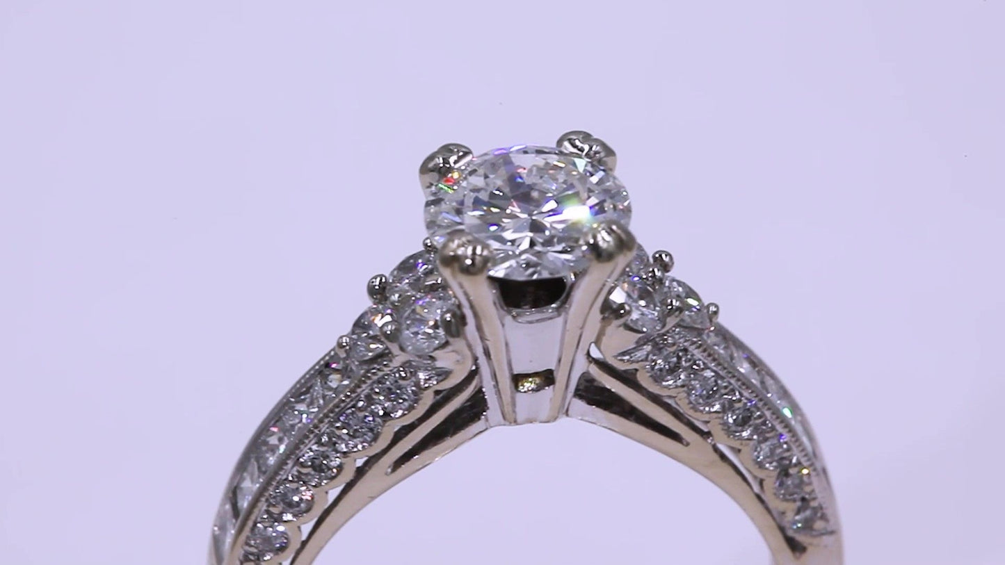 1.18ct Round Brilliant Diamond Engagement Ring — GIA Certified, 18k White Gold
