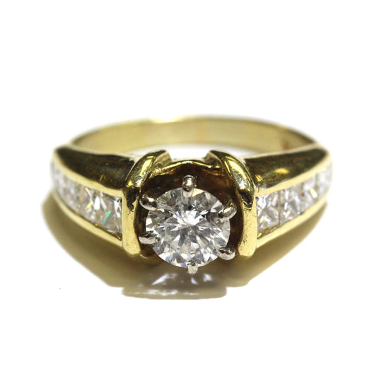 0.70ct Round Brilliant Diamond Engagement Ring — GIA Certified, 14k Yellow Gold