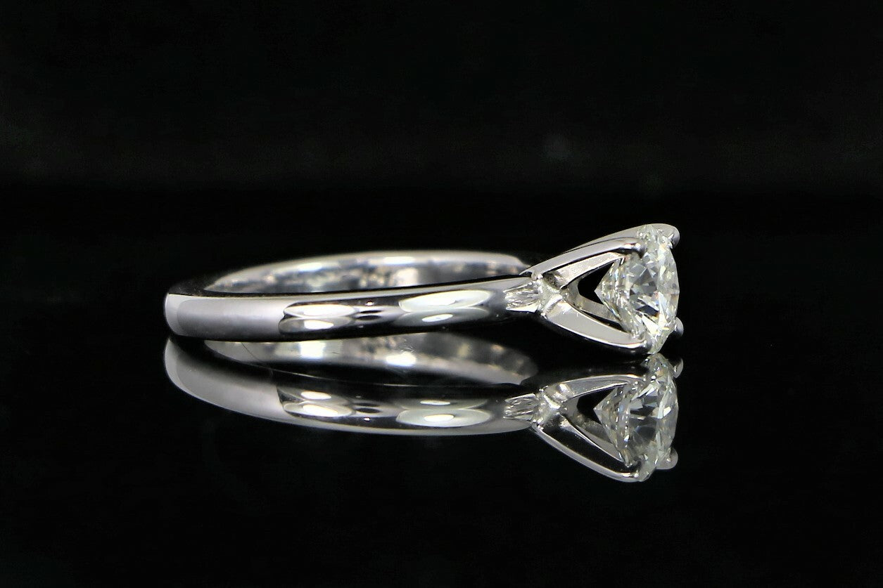 0.83ct Round Brilliant Diamond Solitaire Ring — GIA Certified, 14k White Gold